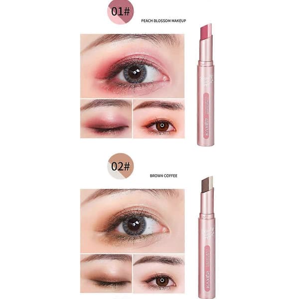 2 x Ögonskuggsstift, Dubbelfärgat Ögonskuggsstift, Vattentät Gradient Glitter Shimmer Ögonskuggs-penna för Kvinnor