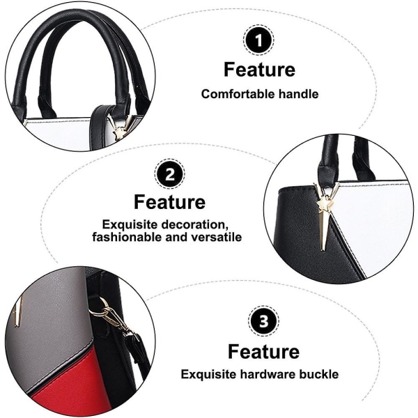 Ny Mote Pendler Håndveske Kunstig Lærveske Enkel Skulderveske Crossbody Veske black