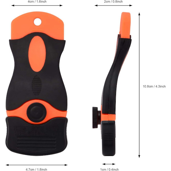 Orange2 st keramikhällskrapa i glas med 20 plastsrapor + 20 st blad