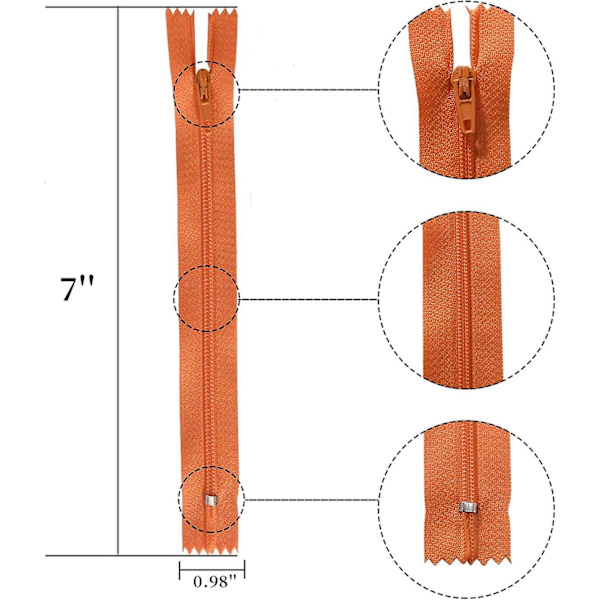 60 stk. nylon spiral lynlåse, 7 tommer farverige sy lynlåse forsyninger til skrædder sy håndværk (20 assorterede farver)