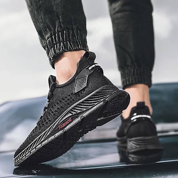 Herr Sports Löparskor Flygande Vävda Andningsbara Sneakers Frd5001 Black EU 42