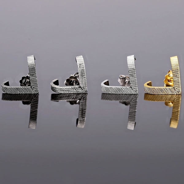 Sort 925 sterlingsølv herre øreringe studs usædvanlig unik valentinsdagsgave til mænd øreringe herre smykker gave til ham