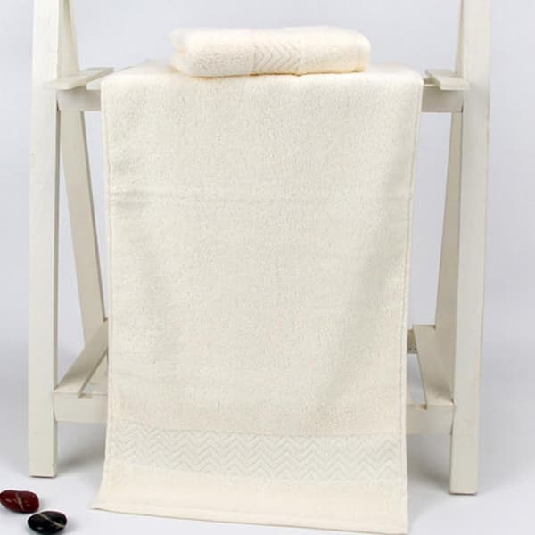 100% Bomuld Håndklæder, Meget Absorberende, Sæt med 2 (blå-grå), 33 x 75 cm Beige