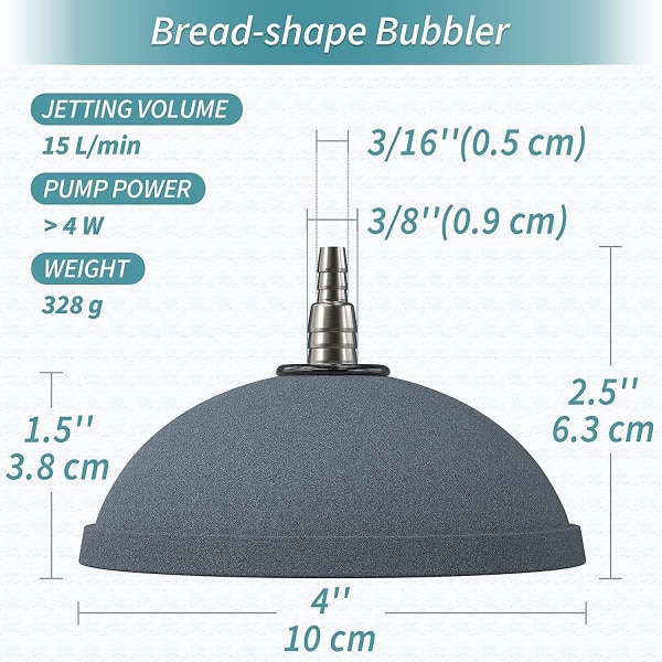 Akvarium 10cm Pain Luftstein Boblediffuser Utløsningsverktøy For Luftpumper Fisketanker Bøtter Dammer Og Tanker Dwc-2 Pakke