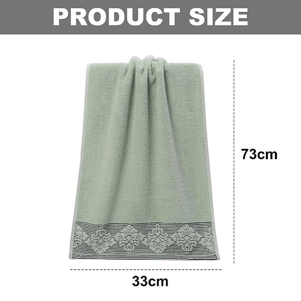 33*73cm Bomullshandduk, Hållbar Högabsorberande Mjuk Handduk, Badrumshandduk, Badrumshandduk green