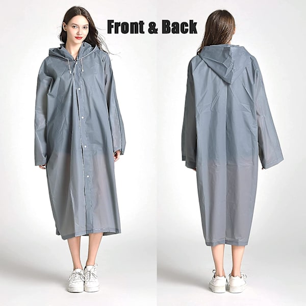 Regnrockar (2-pack) - Återanvändbara Eva-regnponchos för vuxna regnjackor