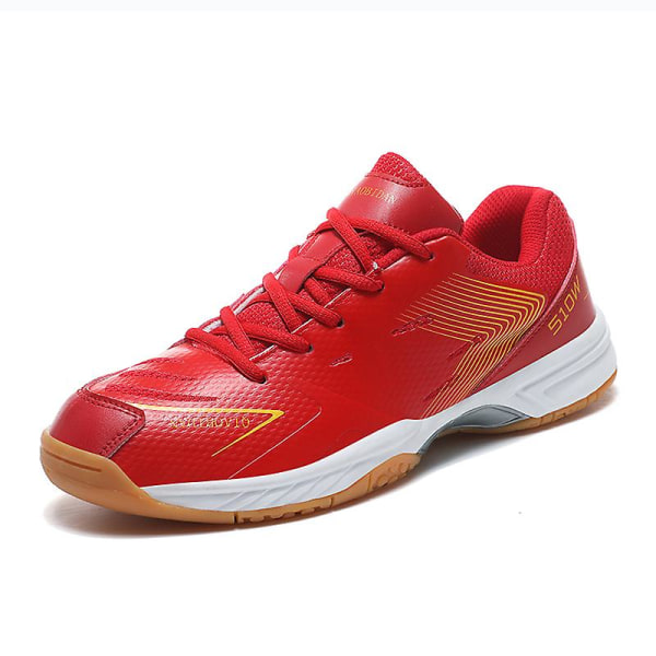 Lätta sneakers för män och kvinnor, lämpliga för inomhusbanor, badminton, 3Dx86 Red EU 41