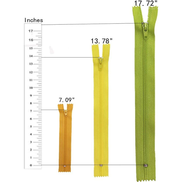 60 st 8 tum, 16 tum och 20 tum blandade blixtlås i bulk nylon spiralblixtlås för sömnad hantverk, 20 färger (sorterade storlekar)