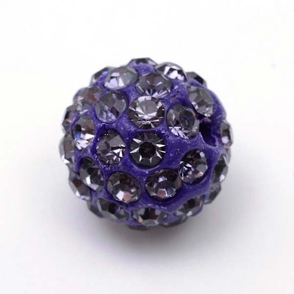 10 kpl polymeerisavi päällystetty strassikivillä Disco Ball -helmet Tansaniitti PP13 (1,9~2 mm) 6 riviä strassikiviä 10 mm Reikä: 1,5 mm