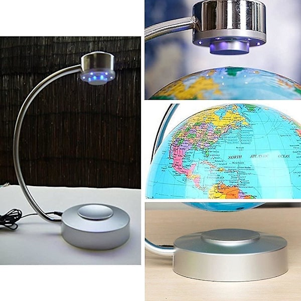 Globes World, 8\" Magneettinen Kelluva Maapallo LED-valolla - Painovoimaa uhmaava Levitoiva Pyörivä Maapallo Tyylikäs Koti- ja Toimistopöytänäyttö