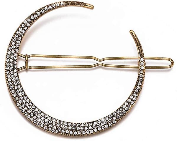 1 set 3 st Acsergery present guld måne stjärna form strass hårklämmor glänsande
