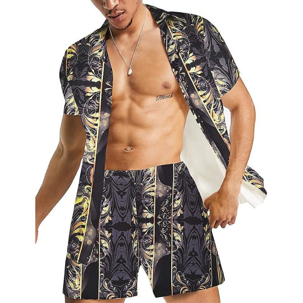 Miesten ylelliset rennot lyhythihaiset havaijipaita-asut COLOR 4 2XL
