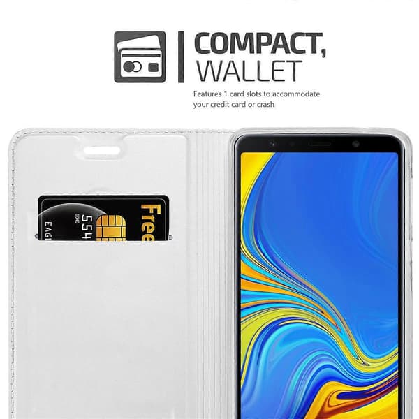 Samsung Galaxy A7 2018 Suojakotelo - Matta pinta korttipaikalla CLASSY SILVER