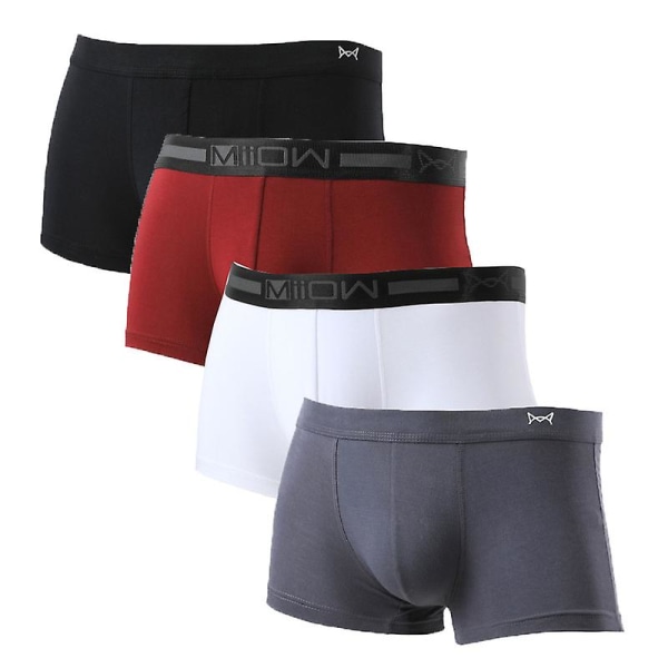 Mjuk och bekväm bambu viskos herrboxer kalsonger (4-pack) set 3 2XL