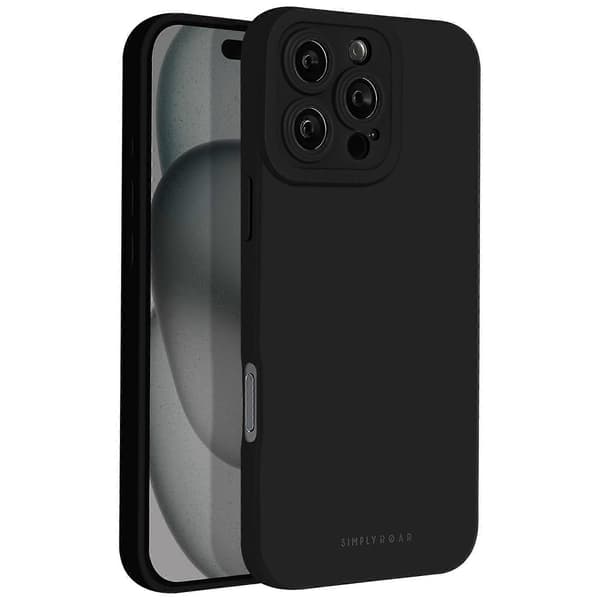 Etui til iPhone 16 Pro Max Silikon Matt Soft Touch Kamerabeskyttet, Svart