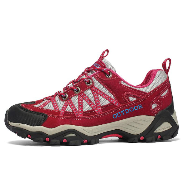 Dam vandringsskor låga sneakers för utomhus spårning vandring promenader 3D6136 Red EU 39