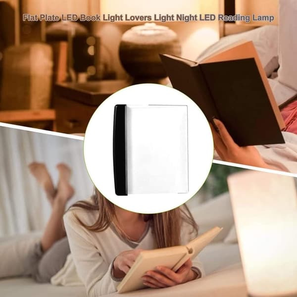 LED Flat Leselys - Varmhvit Lysstyrke Justerbar Skrivebordslampe for Hjemmesoverom hvit