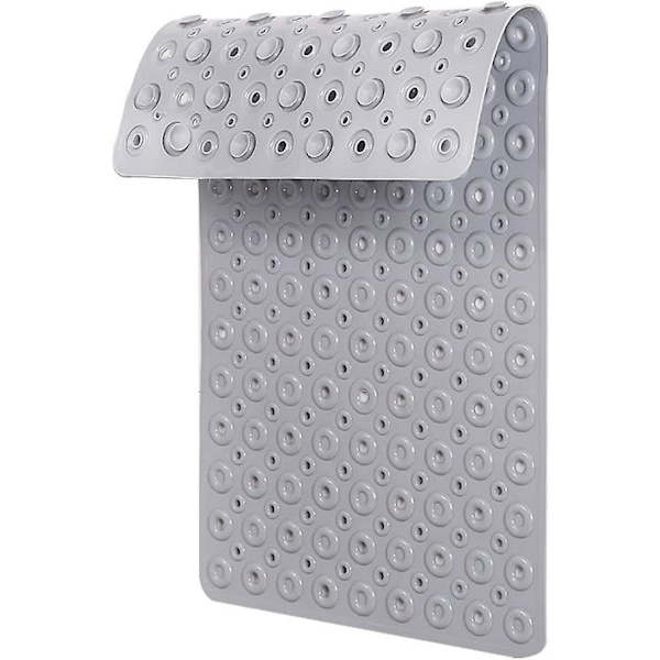 Skridsikker Bademåtte Brusemåtter Anti-skimmel Til Badeværelse Og Badekar Med Stor Sugekop Og Fortykket Gummibagside Lang 70 X 40cm, Grå