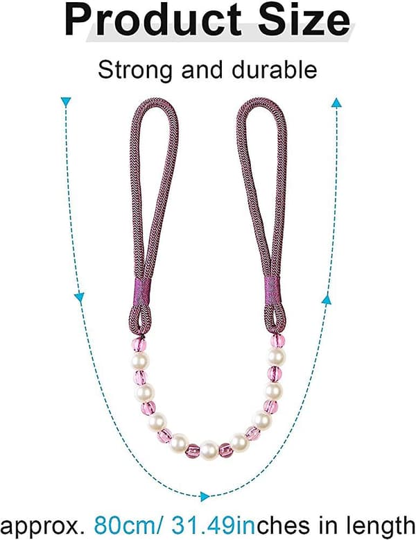 1 par akryl gardinuppsättningar med pärlor (rosa) Style3