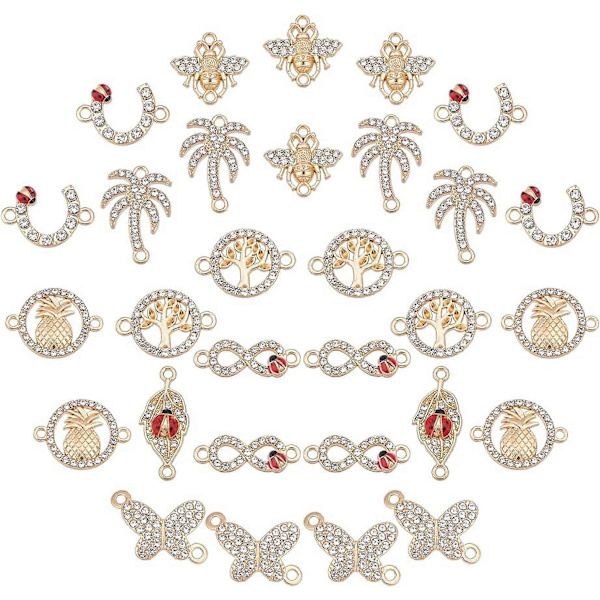 48 st Rhinestone Kopplingar Charm Länkar Charm