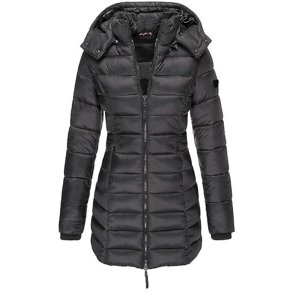 Talviset lämpimät puuvillatakit, keskipitkä huppu, slim fit -tyyliset takit, paksut, väljät ja tyylikkäät L Navy Blue