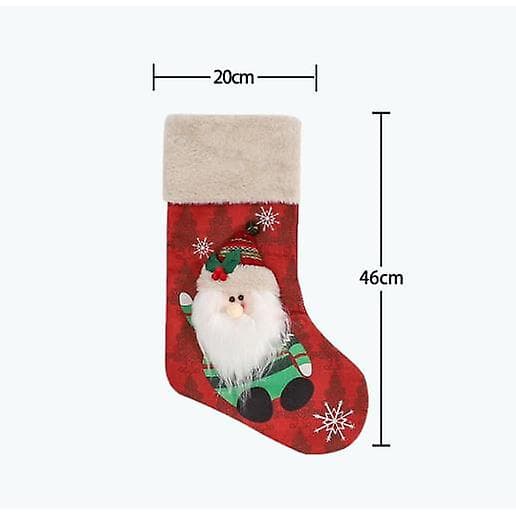 5 st julstrumpor hängande väskor, tomte snögubbe julgransdekorationer