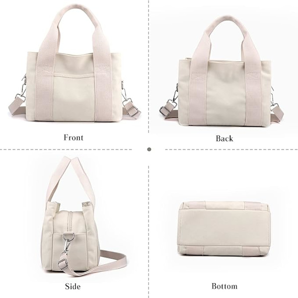 Canvas skuldertaske lille mulepose til kvinder afslappet tophåndtag taske flere lommer crossbody taske damer messenger taske grøn