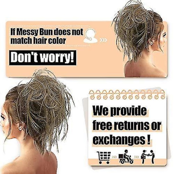 Slarvig Hårbulle Hårstycke Med Elastiskt Gummiband Extensions Hårstycke Syntetiskt Hår Extensions Scrunchies Hårstycke För Kvinnor (Tousled Updo Bun, Me
