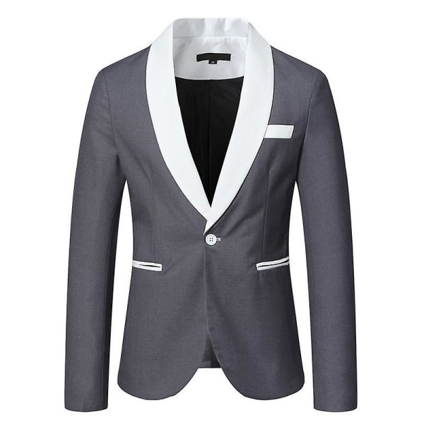 Casual blazerjakke til mænd, slim fit, stilfuld jakke Grey 2XL