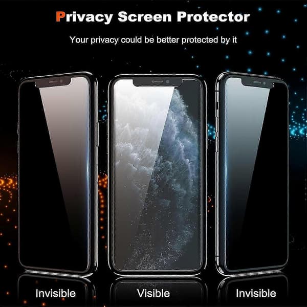 2-pak til iPhone 11 Pro Max/iPhone Xs Max Privacy Screen Protector hærdet glas, Anti Spy Privacy Screen til iPhone 11 Pro Max/iPhone Xs Max Access