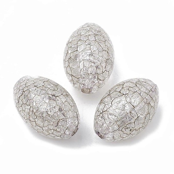 10 kpl Halkeilevia akryylihelmiä, soikea Gainsboro, 20x13x13mm, reikä: 2mm
