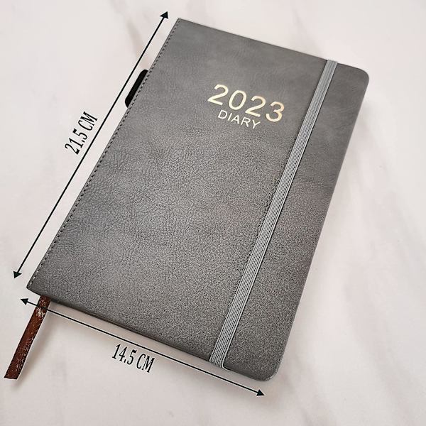 Akademisk kalender 2023 A5 Dag per side, Daglig kalender 2023 Fra Jan 2023 Til Des 2023, Produktivitets A5 Daglig Planlegger Med Månedlige Faner, Penneløkke Og Indre P