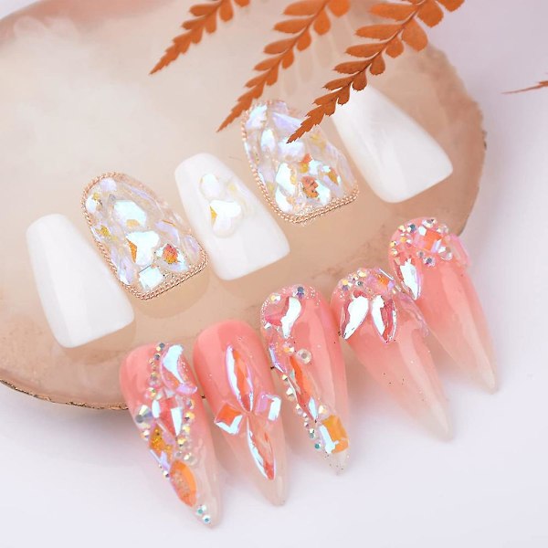 3D nagelkonst Aurora Rhinestone Multi-form blandad nagelkristallhantverk glänsande nagelkonstdekoration DIY nagelkonstdesign Set1