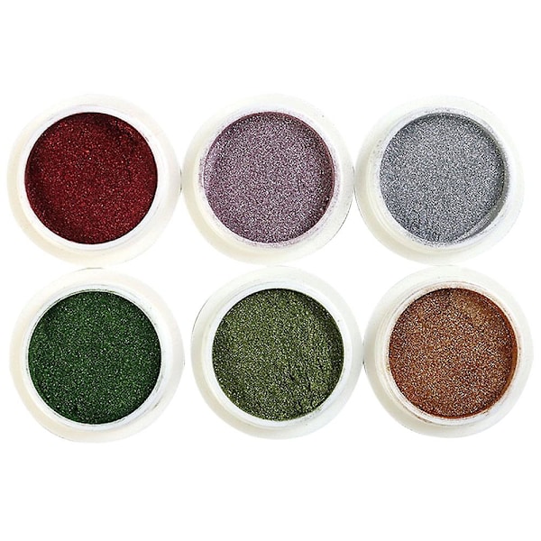 Nagelkonst Highlight Magic Mirror Powder, 6-färgskombination, All-match-kombination style  style2