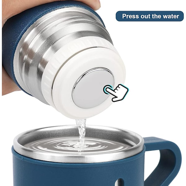 Vakuumisolerad termosflaska 500ml/17.6oz Rostfritt stål Termosflaska med kopp för kaffe Vatten Drickflaskor.(blå,singel)