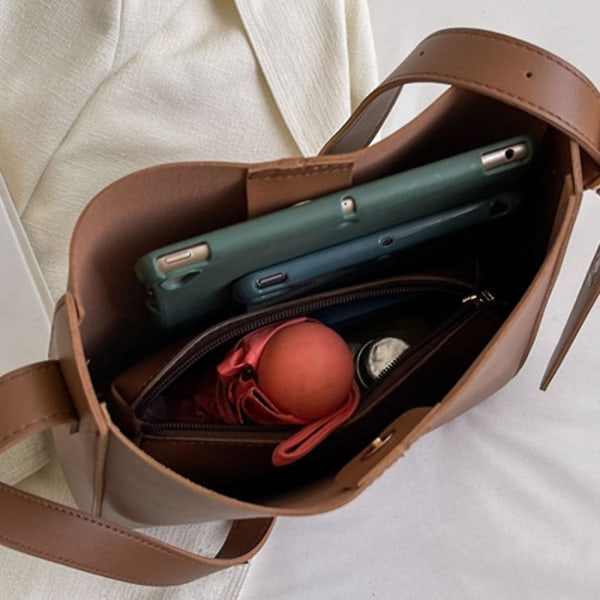 Crossbody Muoti Olkalaukku Säädettävällä Hihnalla brown