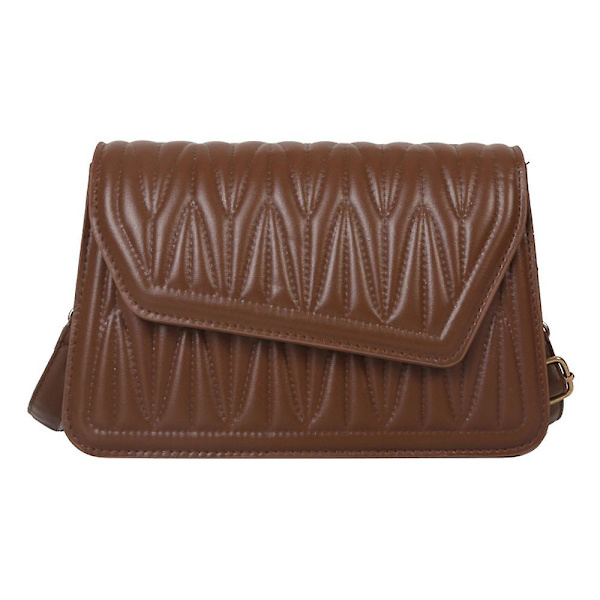 Ny axelväska i konstläder enfärgad dejting nisch mode messenger väska brown