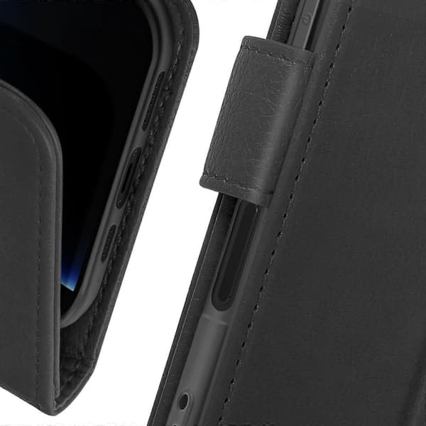 Kotelo iPhone 16 Pro Max Clapet Lompakko ja Videoteline, Musta