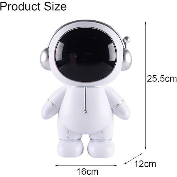 Astronautti Säästölipas Kolikkopankki Avaruusmies Rahalaatikko Astronautti Figuriini Sisustus Työpöytäveistos Patsas (hopea)