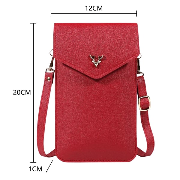 Kvinners Crossbody Telefonveske Tynn Kropp Mini Messenger Bag Med Ladehull Gave Til Jenter Damer Red