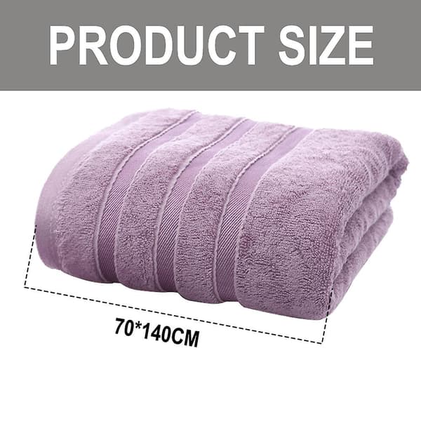 Bambusfiber 2-delt Oversized Badehåndklæde, Superbløde Badehåndklæder, Meget Absorberende, Komfort Purple