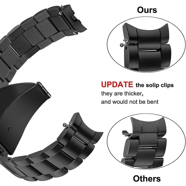No Gap Nior-rem för Galaxy Watch 4 Classic 46mm klockarmband, armband i rostfritt stål med starkt metallklämma ersättningsband för Samsung Galaxy Watch4