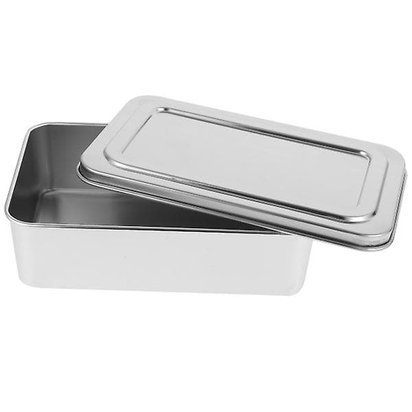 Kagebageboks Brødbageform med låg DIY Kageboks Rustfrit stål Bage Brødkasse Silver 23X15CM
