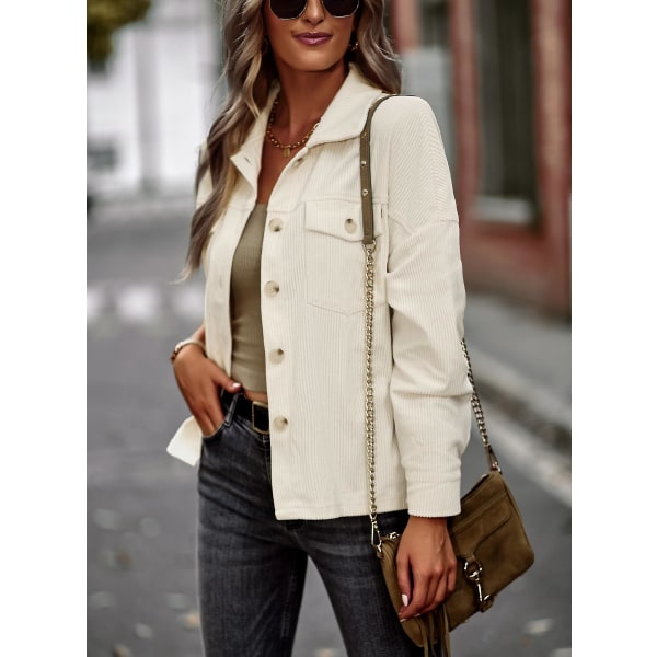 Dam Temperament Rock 2023 Vår Och Höst Allt Med Mode Casual Slim Damkläder white L