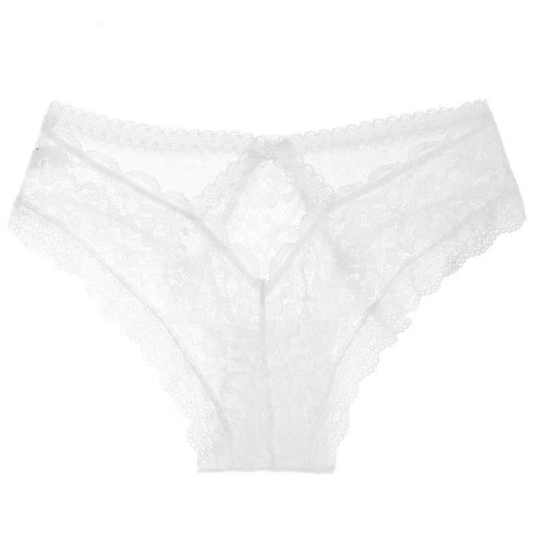 Naisten pitsiset stringit, 2 kpl T-selkäiset matalavyötäröiset läpinäkyvät pikkuhousut White L