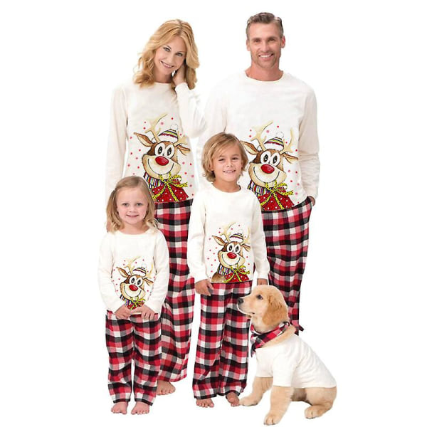 Familj Julpyjamas Matchande Set Semester Xmas Sovkläder Set 9M