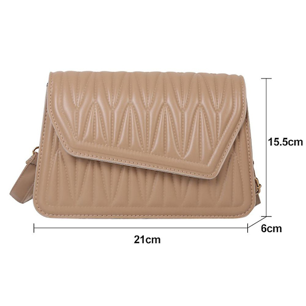 Ny axelväska i konstläder enfärgad dejting nisch mode messenger väska khaki
