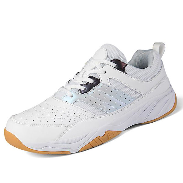 Herre Dame Letvægts Sneaker Mode Indendørs Baneksko Egnet Til Badminton 3Da1020 WhiteGray EU 44
