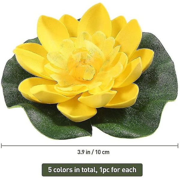 5 stk. Kunstig Åkande Flydende Lotus Blomst Dam Hjem Bryllupsdekoration 10cm