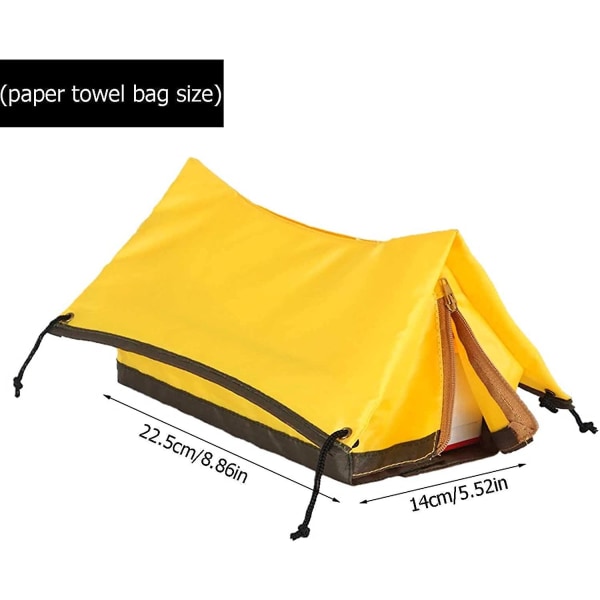 Telt Serviettboks - Sammenleggbar Bærbar Oppbevaringsboks For Utendørs Camping Serviettboks Grill Kreativ Teltformet Serviett Oppbevaringsboks Sammenleggbar Gul